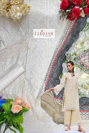 ZARQASH LAWANKARI VOL 24 COTTON EMBROIDERY PAKISTANI SUITS