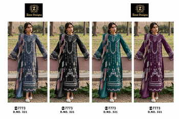 ZIAAZ DESIGNS 321 SERIES COTTON EMBROIDERY PAKISTANI SUITS