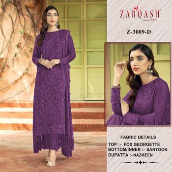 ZARQASH Z 3009 GEORGETTE EMBROIDERY SALWAR SUITS CATALOGUE