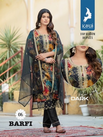 KAYA BARFI KURTI PANT WITH DUPATTA NEW CATALOGUE