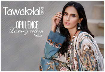 TAWAKKAL OPULENCE LUXURY COTTON VOl 5 PAKISTANI SUITS WHOLESALE