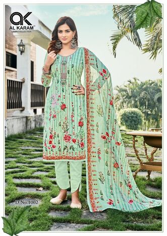 AL KARAM GULFAM COTTON DIGITAL PRINTED KARACHI SUITS SURAT