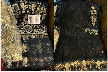 HOOR TEX D.NO 23012 A B C GEORGETTE PAKISTANI SUITS