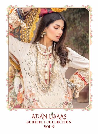 SHREE FABS ADAN LIBAAS SCHIFFLI COLLECTION VOL 9 PAKISTANI SUITS WHOLESALER