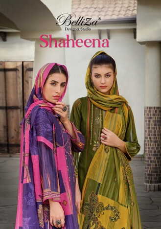 BELLIZA SHAHEENA COTTON DIGITAL PRINT EMBROIDERY SUITS BEST PRICE