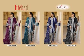 ZARQASH ITTEHAD 2015 SERIES FOUX GEORGETTE PAKISTANI SUITS