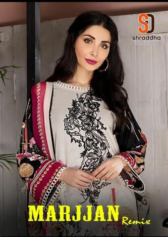 SHRADDHA DESIGNER MARJJAN REMIX LAWN COTTON PAKISTANI SUITS CATALOGUE