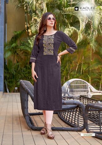 KADLEE MOONLIGHT VOL 4 RAYON HANDWORK KURTIS BY MITTOO