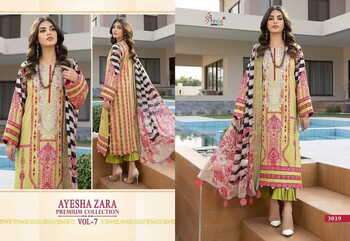 SHREE FABS AYESHA ZARA PREMIUM COLLECTION VOL 7 3016 TO 3019 SERIES PAKISTANI SUITS