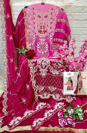 RAMSHA PRESENT R 580 NX GEORGETTE EMBROIDERY PAKISTANI SUITS