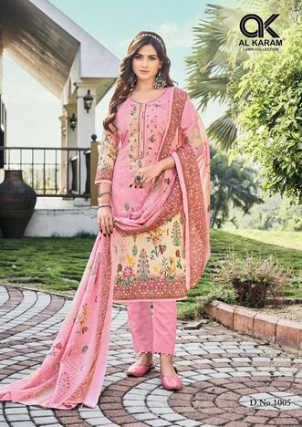 AL KARAM GULFAM COTTON DIGITAL PRINTED KARACHI SUITS SURAT