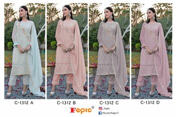 FEPIC ROSEMEEN C 1312 GEORGETTE EMBROIDERY PAKISTANI SUITS