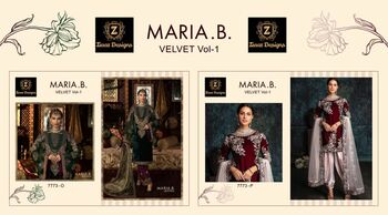 ZIAAZ DESIGNS MARIA B VELVET VOL 1 PAKISTANI VELVET SUITS LATEST COLLECTION 2021