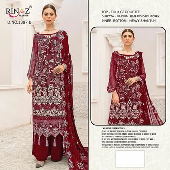 RINAZ FASHION 1387 FOX GEORGETTE SALWAR KAMEEZ LATEST CATALOGUE