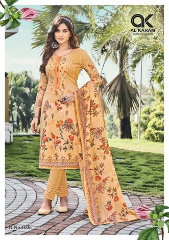 AL KARAM GULFAM COTTON DIGITAL PRINTED KARACHI SUITS SURAT