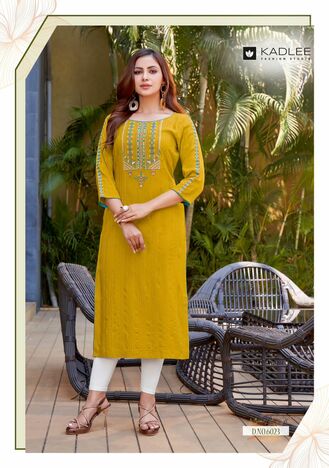 KADLEE MOONLIGHT VOL 4 RAYON HANDWORK KURTIS BY MITTOO