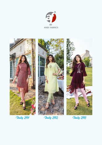 ANJU FABRICS PURITY VOL 4 DESIGNER KURTI WITH PANTS NEW COLLECTION 2023