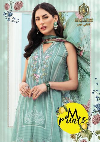 SHAI LIBAAS M PRINTS PAKISTANI LUXURY LAWN COLLECTION 2022