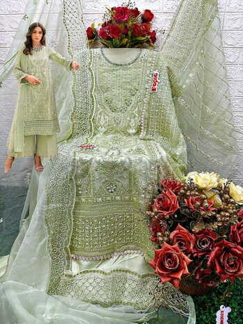 FEPIC ROSEMEEN C 1541 ORGANZA EMBROIDERY PAKISTANI SUITS SURAT