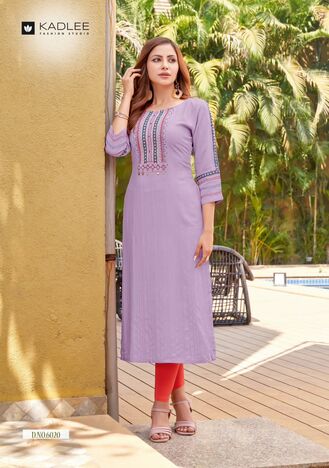 KADLEE MOONLIGHT VOL 4 RAYON HANDWORK KURTIS BY MITTOO