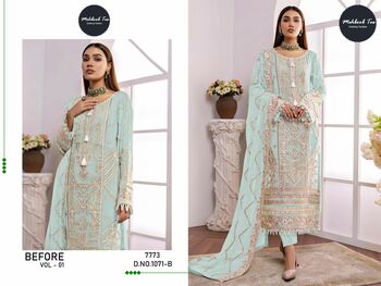 MEHBOOB TEX BEFORE VOL 1 ORGANZA EMBROIDERY PAKISTANI SUITS