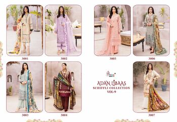 SHREE FABS ADAN LIBAAS SCHIFFLI COLLECTION VOL 9 PAKISTANI SUITS WHOLESALER