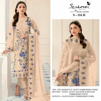 SERINE S 116 FOUX GEORGETTE EMBROIDERY PAKISTANI SUITS SURAT