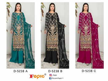 FEPIC ROSEMEEN 5238 SERIES GEORGETTE EMBOIRDERY PAKISTANI SUITS