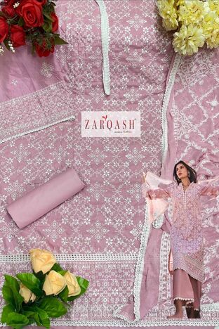 ZARQASH LAWANKARI VOL 24 COTTON EMBROIDERY PAKISTANI SUITS