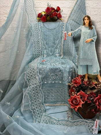 FEPIC ROSEMEEN C 1541 ORGANZA EMBROIDERY PAKISTANI SUITS SURAT