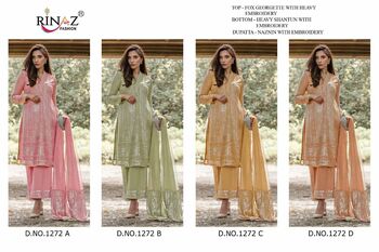 RINAZ FASHION D.NO 1272 COLOUR GEORGETTE PAKISTANI SUITS