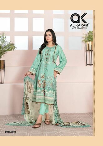 AL KARAM KESARIYA VOL 5 CAMBRIC KARACHI SUITS 2022