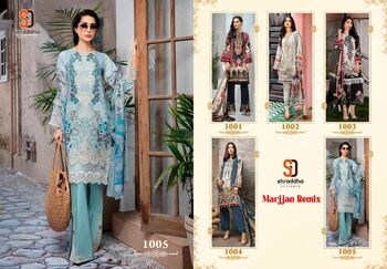 SHRADDHA DESIGNER MARJJAN REMIX LAWN COTTON PAKISTANI SUITS CATALOGUE