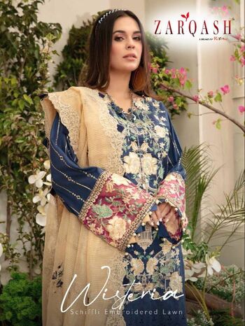 ZARQASH WISTERIA LAWN COTTON PAKISTANI SUITS NEW CATALOGUE