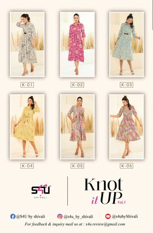 S4U KNOT IT UP VOL 3 COTTON PRINTED KURTIS ONLINE SUPPLIER SURAT