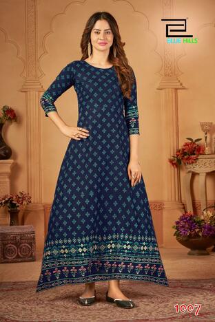 BLUE HILLS WALKWAY VOL 45 GOWN STYLE KURTIS ONLINE SUPPLIER 