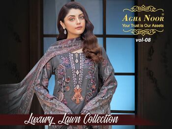 AGHA NOOR VOL 8 LUXURY LAWN COLLECTION PAKISTANI KARACHI SUITS