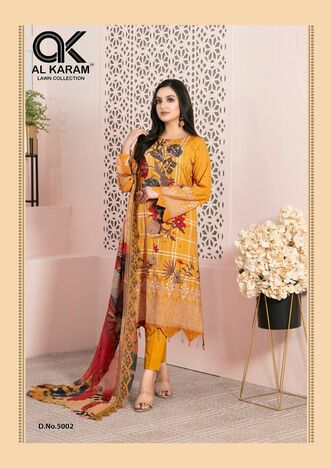 AL KARAM KESARIYA VOL 5 CAMBRIC KARACHI SUITS 2022