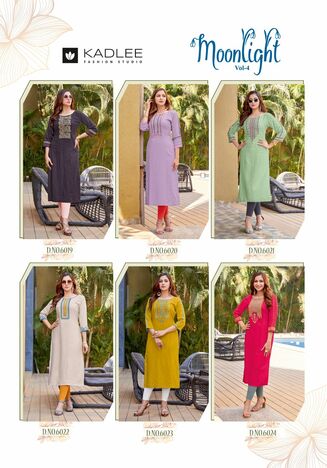 KADLEE MOONLIGHT VOL 4 RAYON HANDWORK KURTIS BY MITTOO