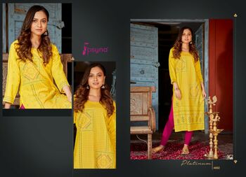 PSYNA PLATINUM VOL 4 GOLD PRINT KURTIS CATALOGUE