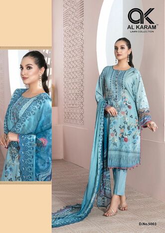 AL KARAM KESARIYA VOL 5 CAMBRIC KARACHI SUITS 2022