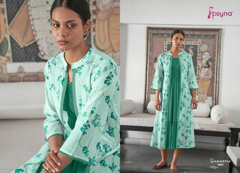 PSYNA SUMMERIA COTTON PRINTED SHRUG WITH KURTIS MANUFACTURER