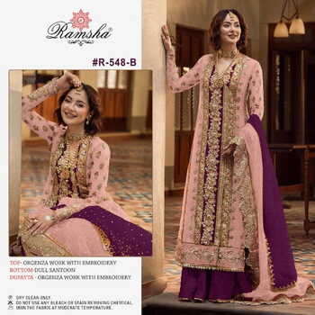 RAMSHA PRESENT R 548 NX ORGANZA EMBROIDERY PAKISTANI SUITS