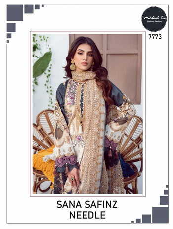 MEHBOOB TEX SANA SAFINAZ NEEDLE LAWN COTTON PRINT PAKISTANI SUITS SURAT