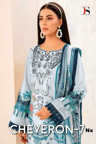 DEEPSY SUITS CHEVRON VOL 7 NX COTTON EMBROIDERY PAKISTANI SUITS SURAT