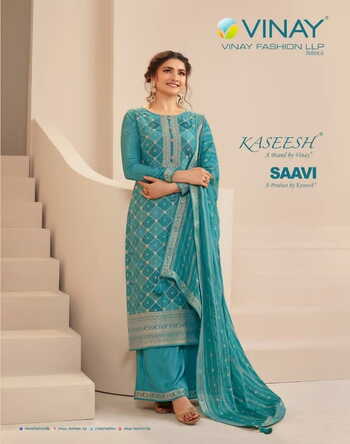 VINAY KASEESH SAAVI ZARI DOLA JACQUARD SALWAR SUITS SUPPLIER SURAT