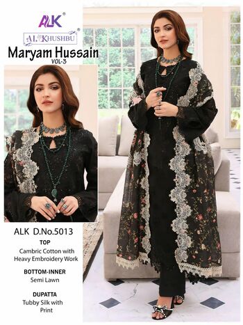 AL KHUSHBU MARYAM HUSSAIN VOL 3 CAMBRIC COTTON PAKISTANI SUITS