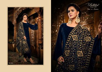 BELLIZA NOOR E SHAMA HEAVY VELVET EMBROIDERY SUITS SUPPLIER SURAT