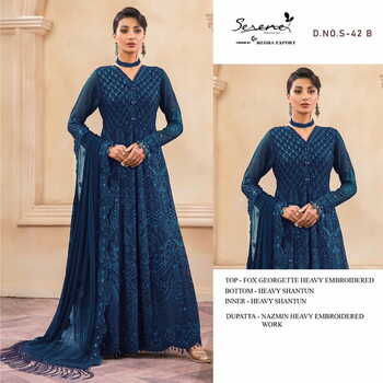 SERENE S 42 FOUX GEORGETTE PAKISTANI SUITS