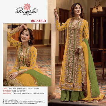 RAMSHA PRESENT R 548 NX ORGANZA EMBROIDERY PAKISTANI SUITS